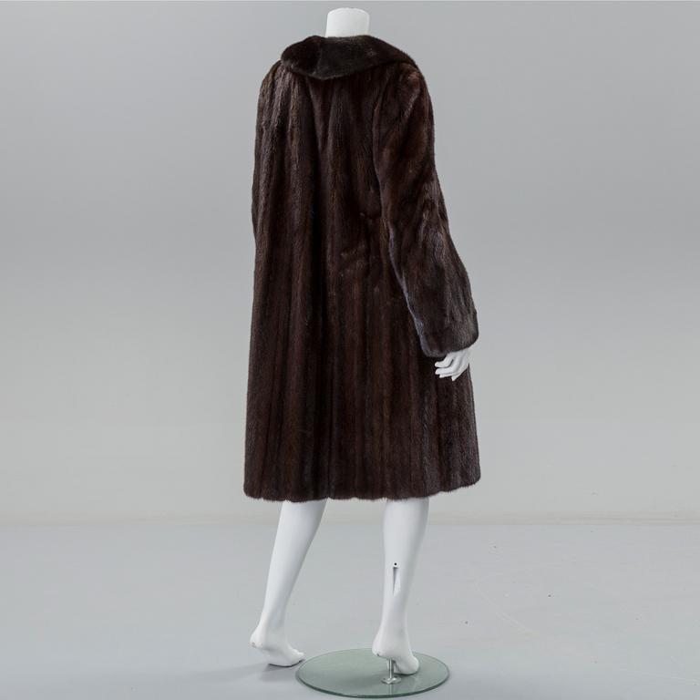 A Mink fur coat from A.C. Bang, Copenhagen, circa size 38.