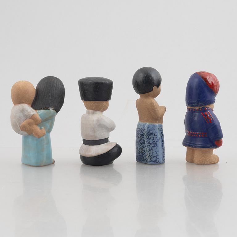 Lisa Larson, a set of eight stoneware figurines, Gustavsberg.