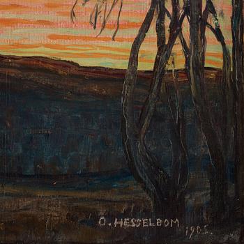 Otto Hesselbom, "Stämningsljus över älven (Koppom)" (Evening light over the river, Koppom).