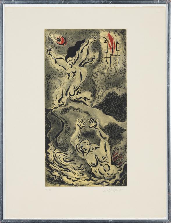 André Masson, etching in colours. Signed and numbered 48/70.