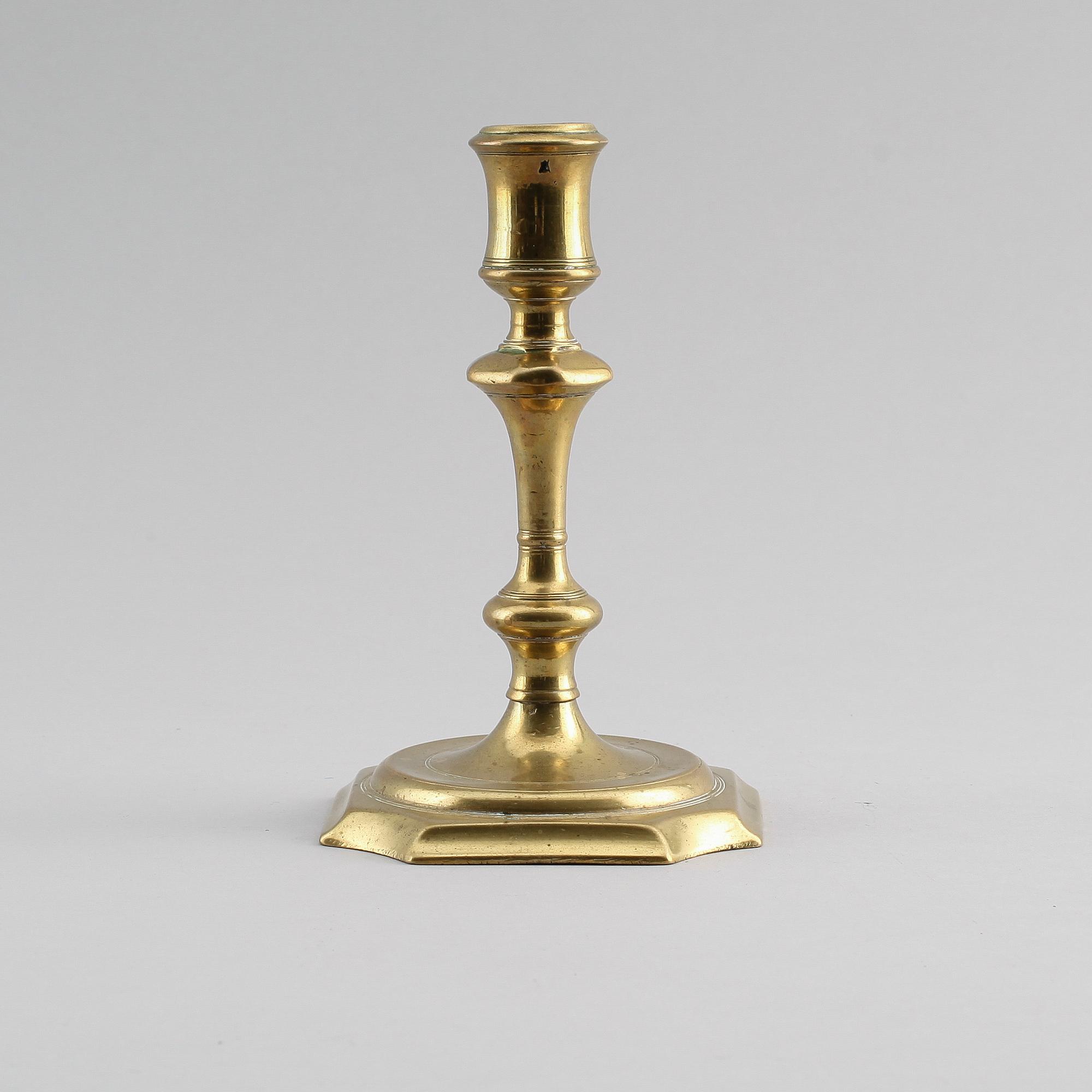 LJUSSTAKE, mässing, barock, 1700-tal.