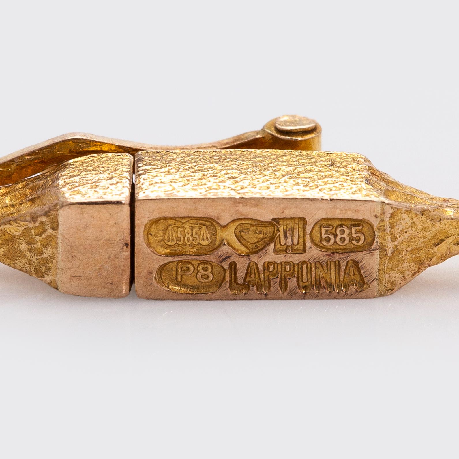 Björn Weckström, a 14K gold and platinum bracelet 'Arabesque' for Lapponia 1992.