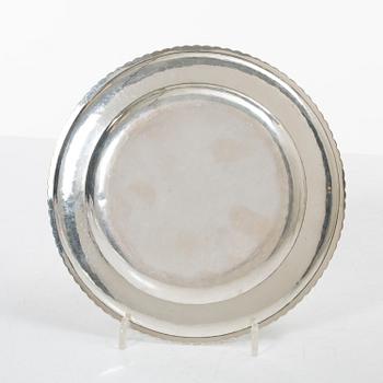 Three silver dishes,  with mark of GAB / CG Hallberg, Stockholm.