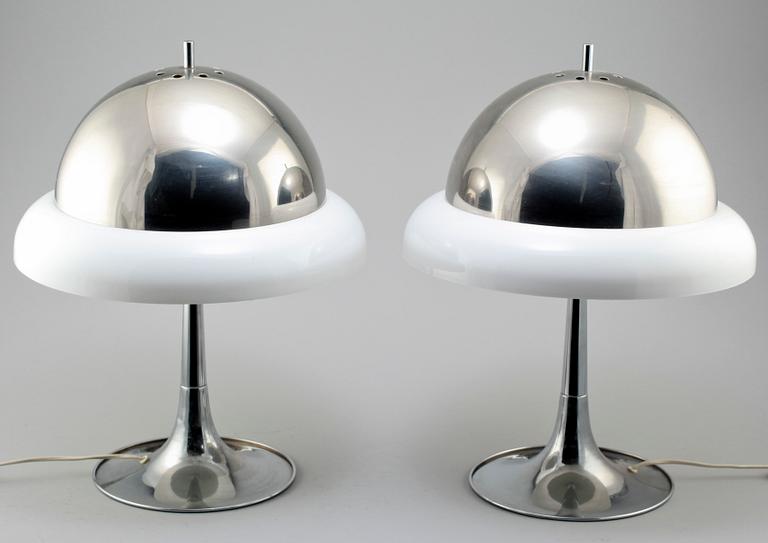 BORDSLAMPOR, ett par, Reggiani, Italien, 1970-tal.
