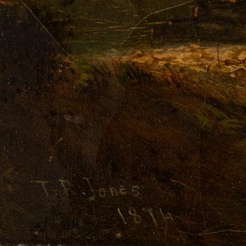 UNKNOWN ARTIST, oil on canvas, signed T.R Jones and dated 1814.