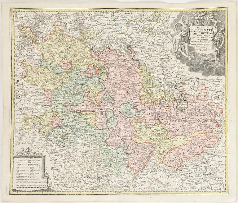 GRAVYRER, 6 st, Johan Babtista Homann, 1700-tal.