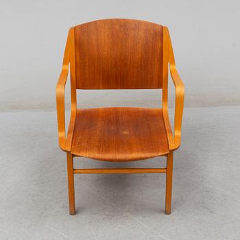 PETER HVIDT & ORLA MØLGAARD NIELSEN, a teak and beech 'Ax-chair', designed 1947, Fritz Hansen.
