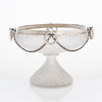 Skål på fot, silver och glas, Holland 1920-30-tal.