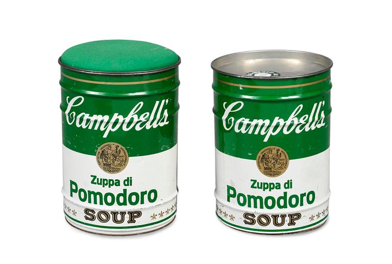 A pair of Simon Gavina stools, "Omaggio to Andy Warhol". Ultramobile Collection, Studio Simon, Bologna, Italy ca 1973.