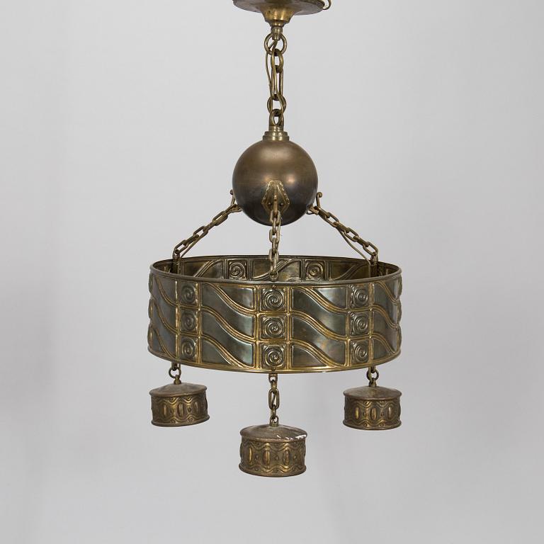 A Jugend style ceiling lamp, circa 1900.