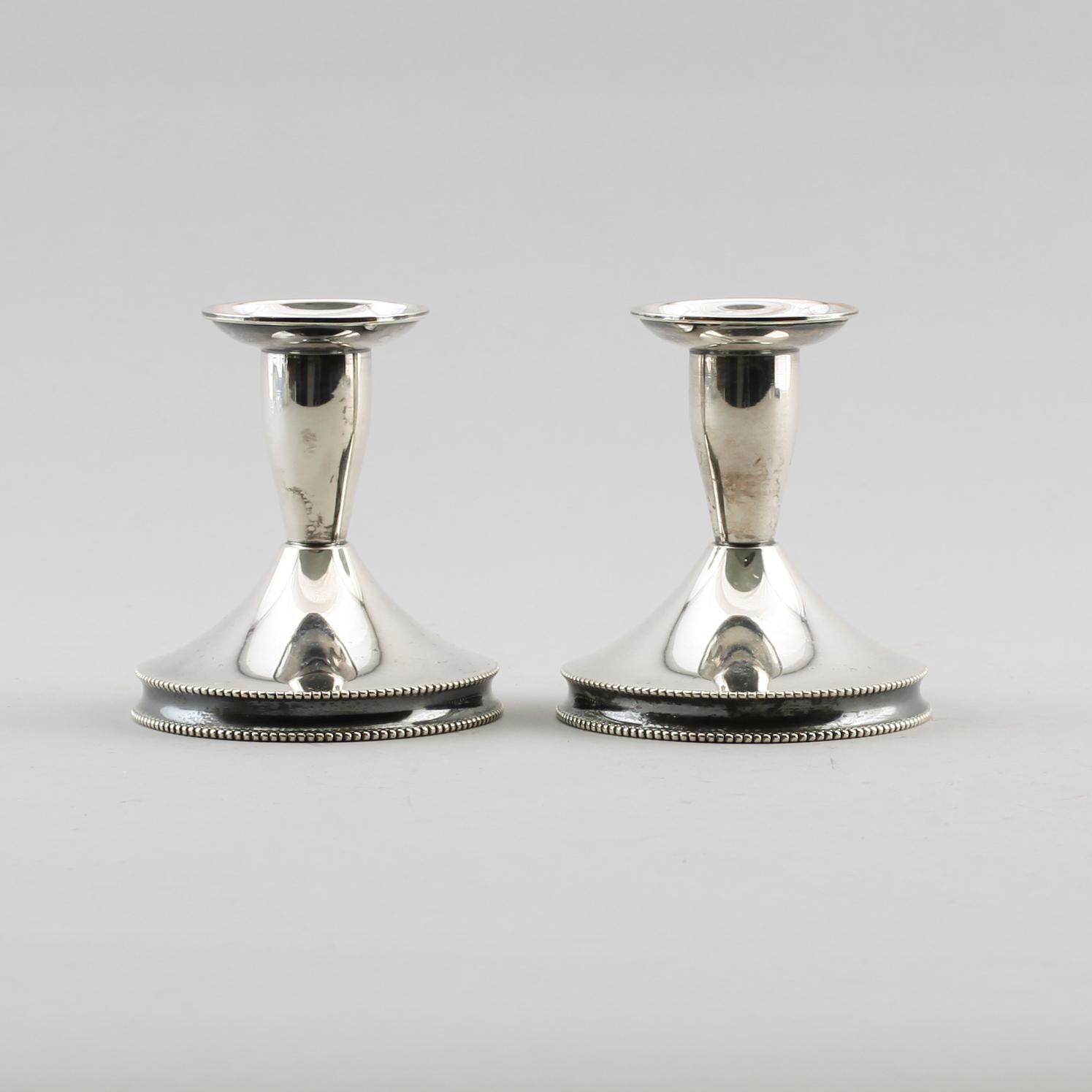 LJUSSTAKAR, 1 par, silver, Tesi, Göteborg 1978.