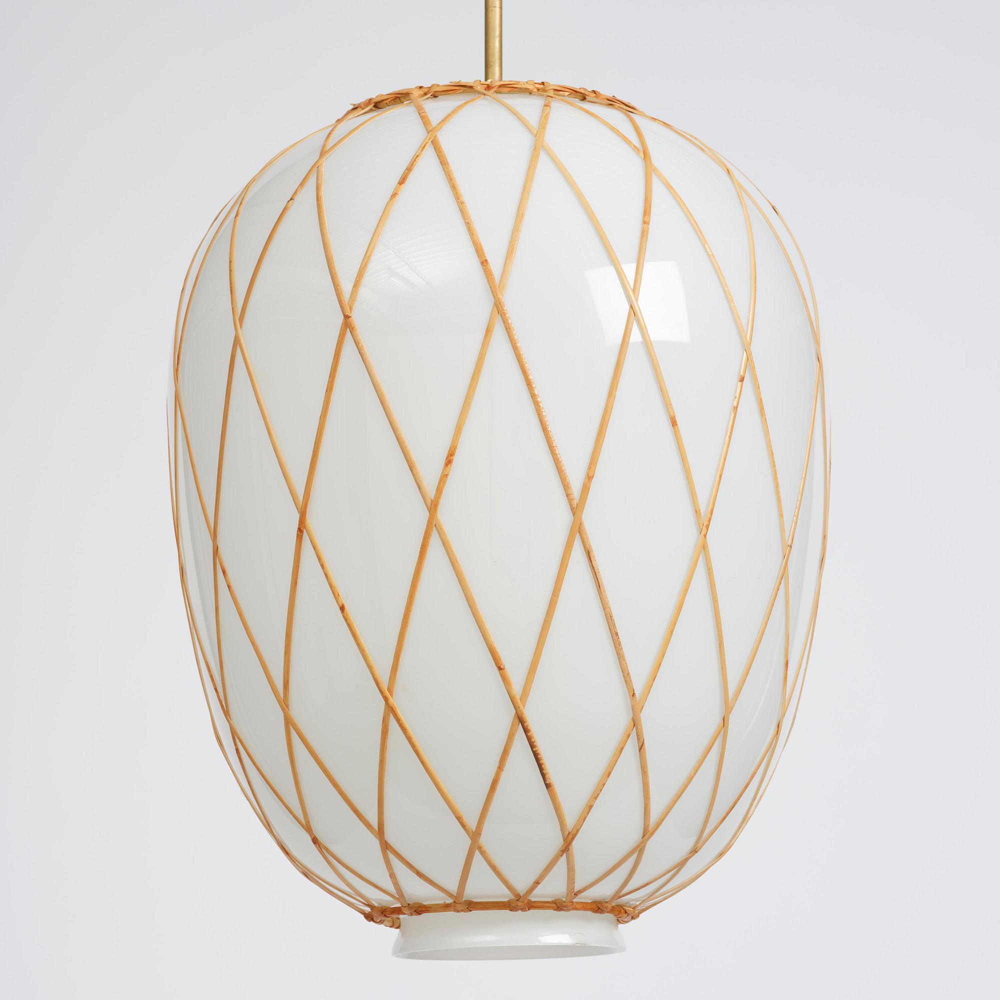 Harald Notini, taklampa, modell 11555, Arvid Böhlmarks Lampfabrik, Stockholm, 1940-tal.