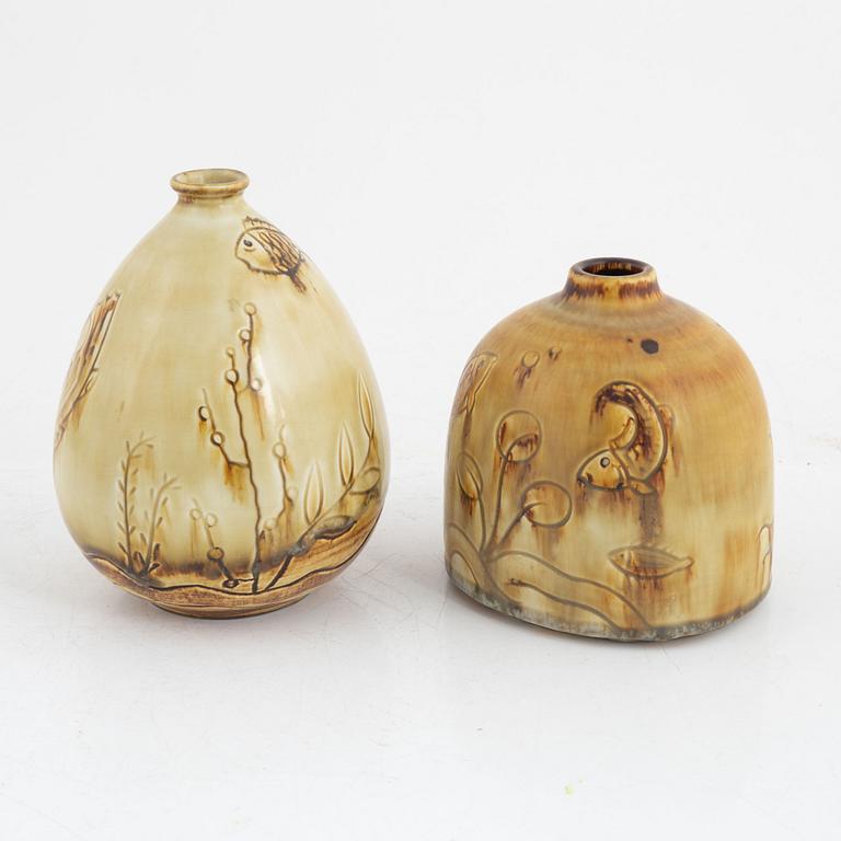 Gertrud Lönegren, vases 2 pcs, Rörstrand 1930s/40s.