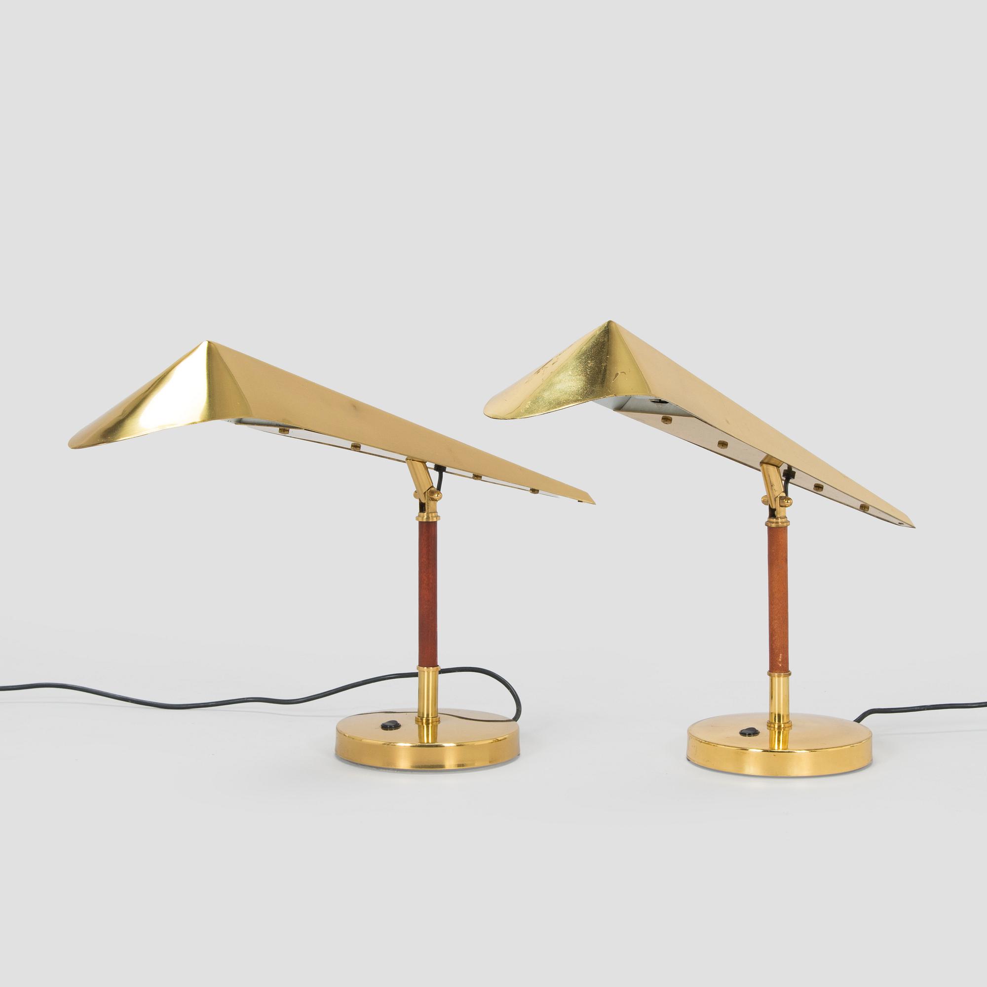 Bordslampor, ett par, tillverkare KT-Valaistus, 1900-talets senare hälft.