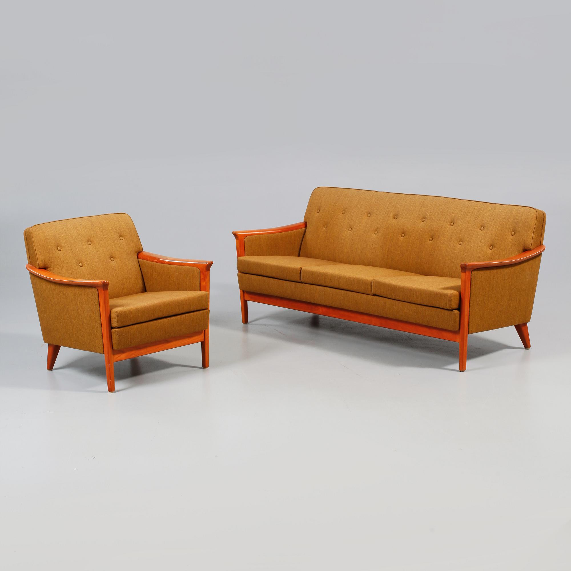 SOFFA samt FÅTÖLJ, 1960-tal.