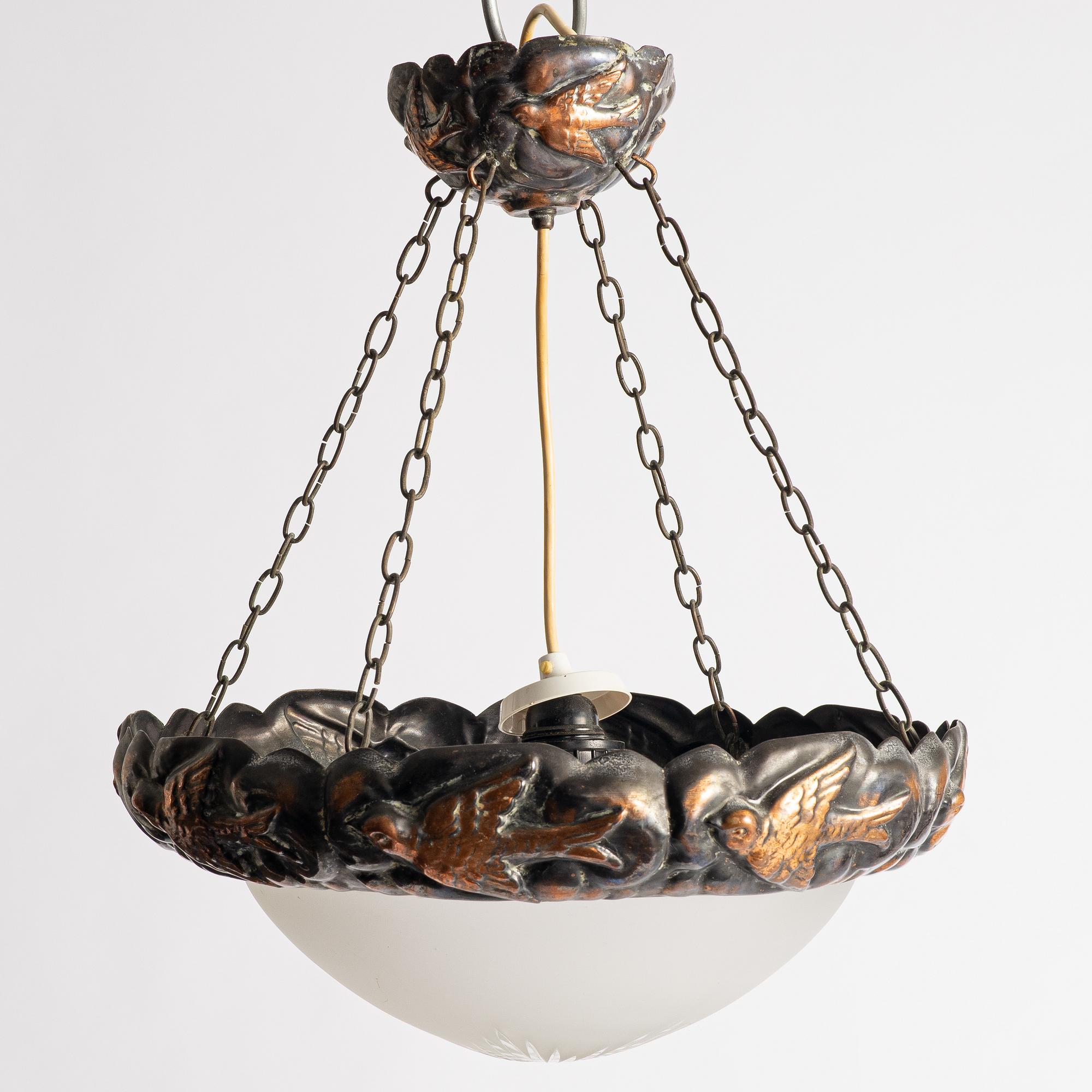 Taklampa, jugend, 1900-talets början.
