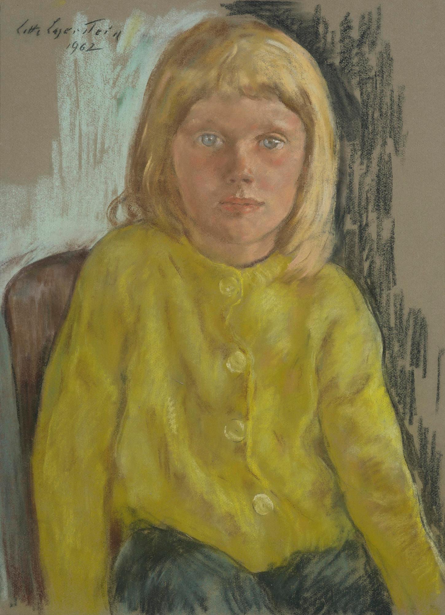 Lotte Laserstein, Girl in a yellow cardigan.