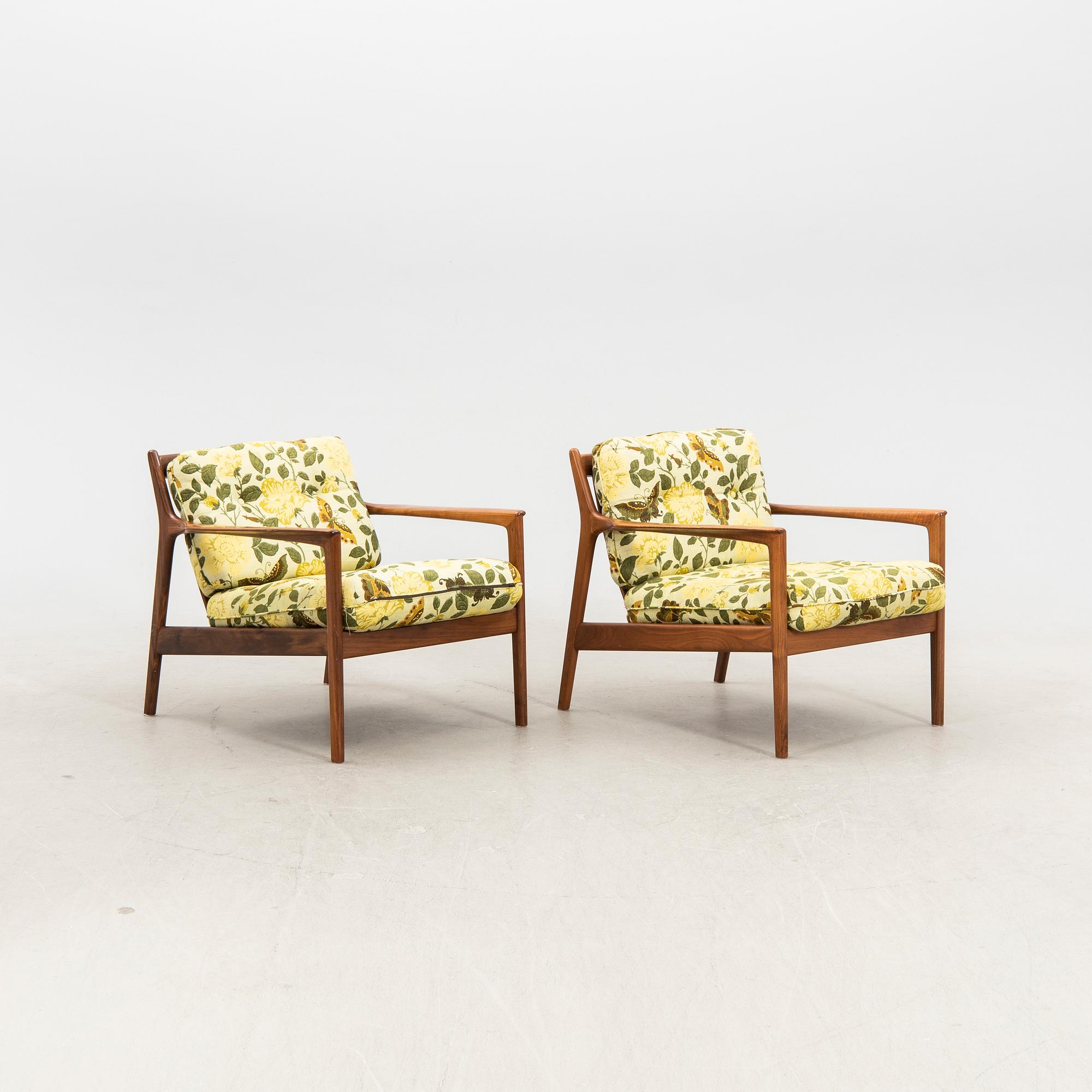 Folke Ohlsson, fåtöljer, ett par,” USA 75”, Dux, 1960-tal.