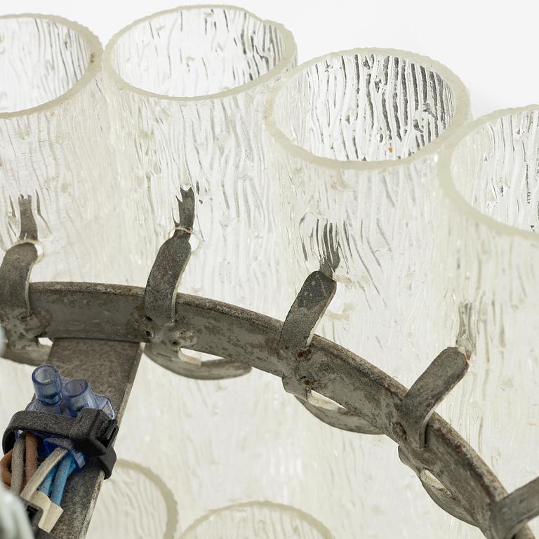 A glass chandelier, late 20th century.