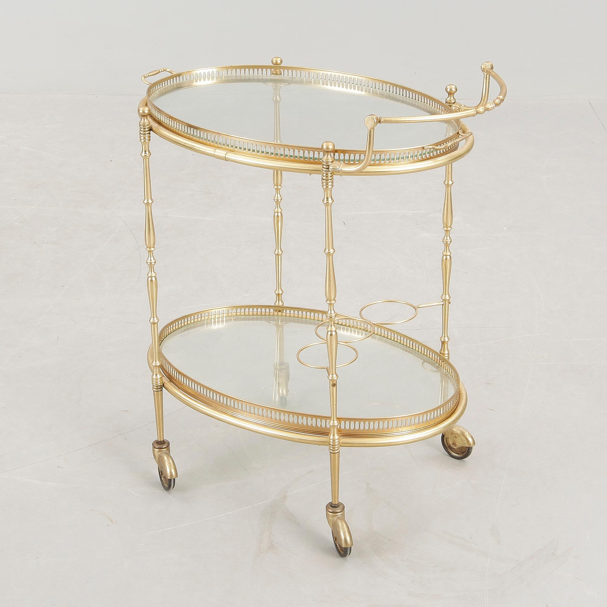 SERVERINGSVAGN, mässing, 1900-talets andra hälft.