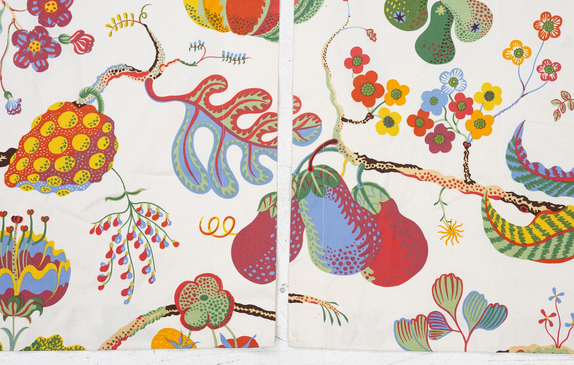 Josef Frank, curtains, a pair, "Vegetable Tree", Svenskt Tenn.