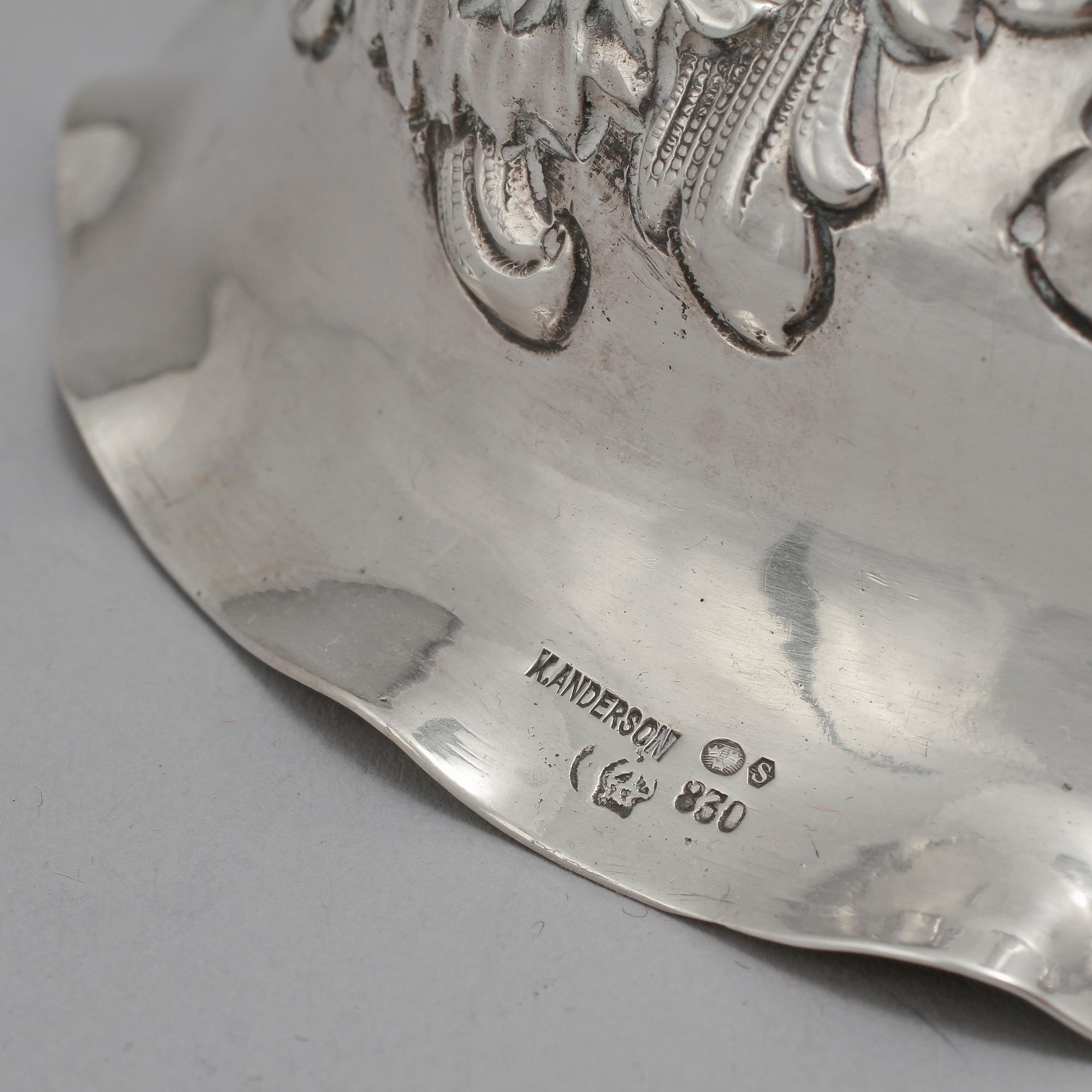 LJUSSTAKAR, ett par, silver, bär både imporstmpl samt K Andersson, 1900-tal. Vikt 690 g.