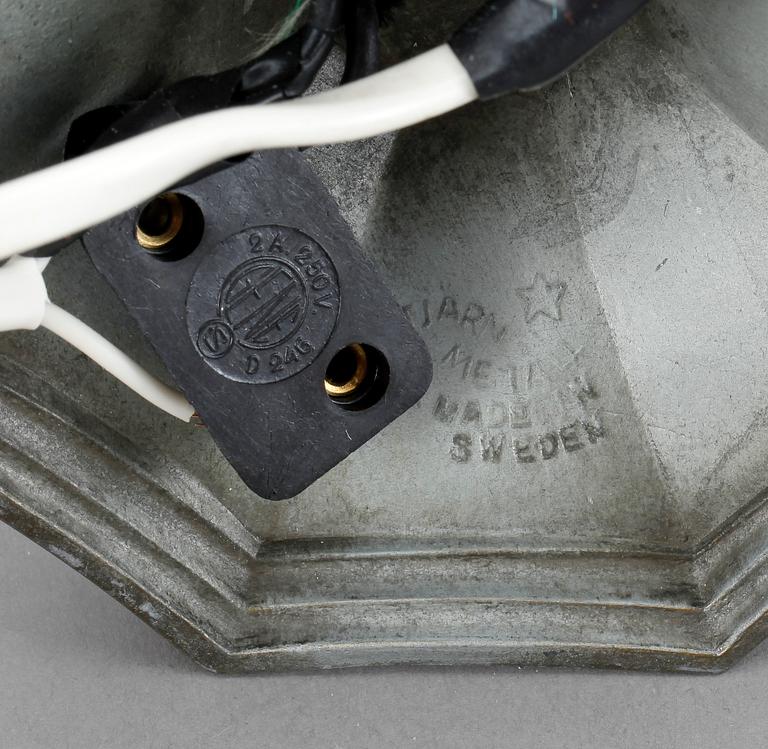 BORDSLAMPA, stjärnmetall, 1930-tal, märkt undertill.