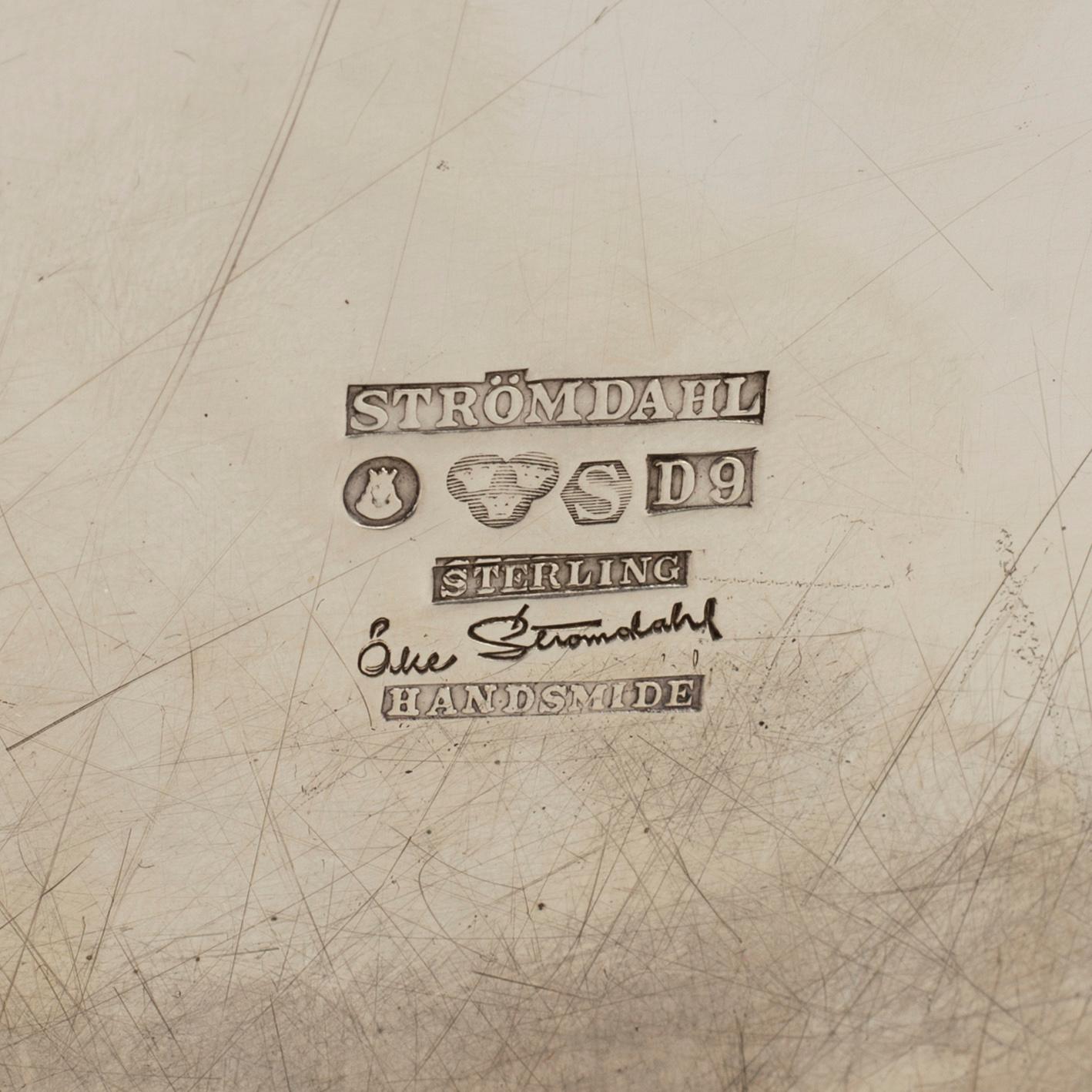 ÅKE STRÖMDAHL, a sterling silver tray from Hugo Strömdahl AB, Stockholm, 1954.