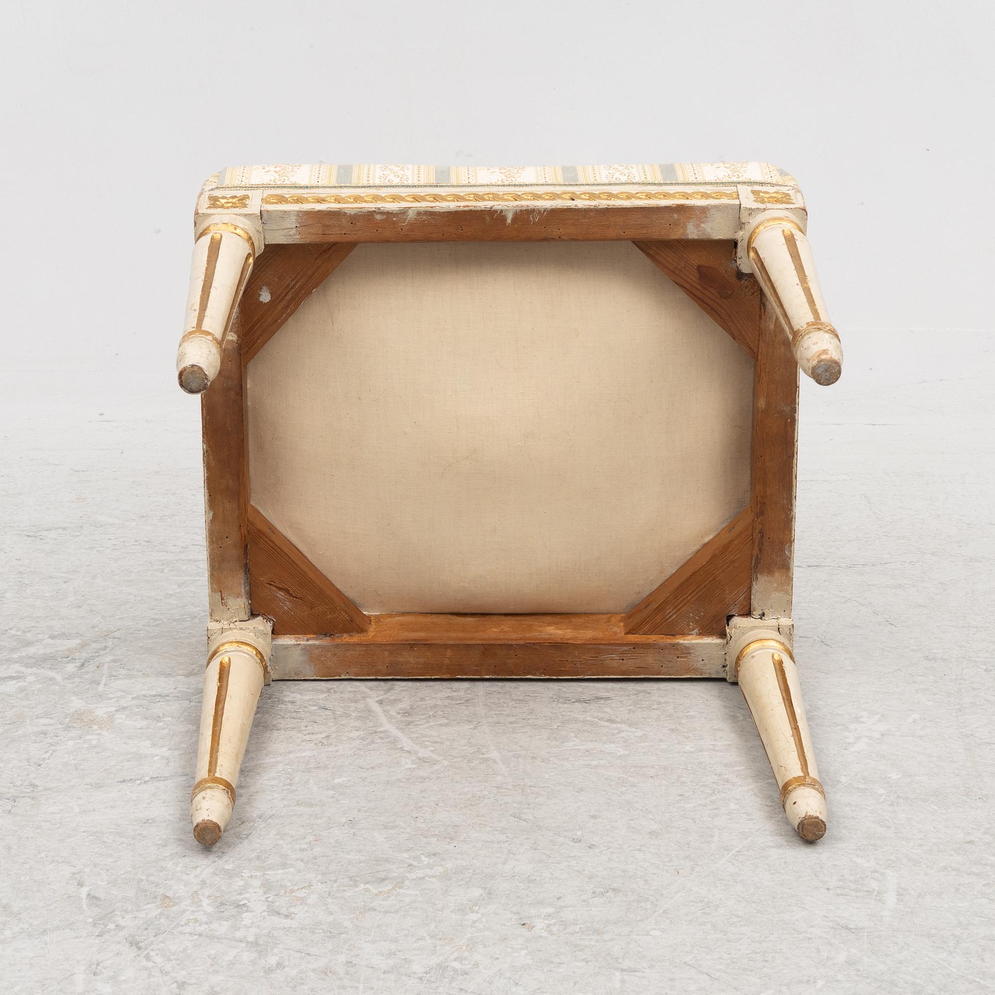 Stool, Gustavian, second half of the 18th century.