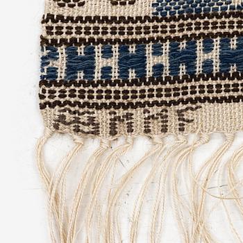 Märta Måås-Fjetterström, a 'Blå essbård' (also  S-bård), flat weave c. 142 x 42 cm, signed AB MMF.