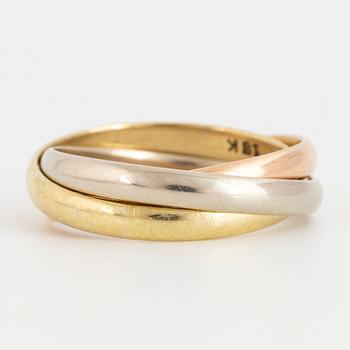 Cartier Trinity ring, 18K gold in three colours.