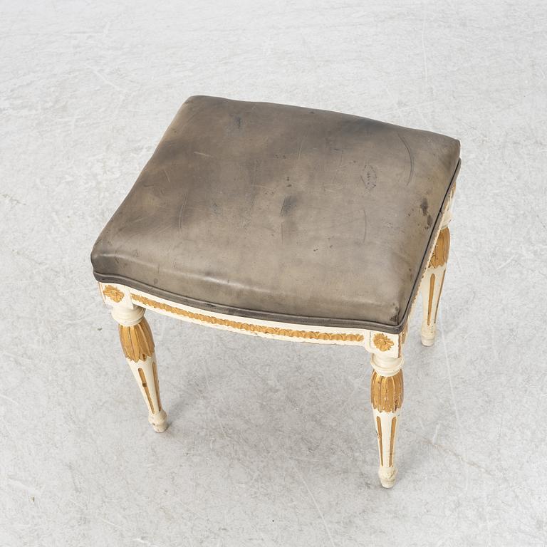 Anders Hellman (father and son, masters in Stockholm 1761-94/1793-1825), a late Gustaivian stool, circa 1800.