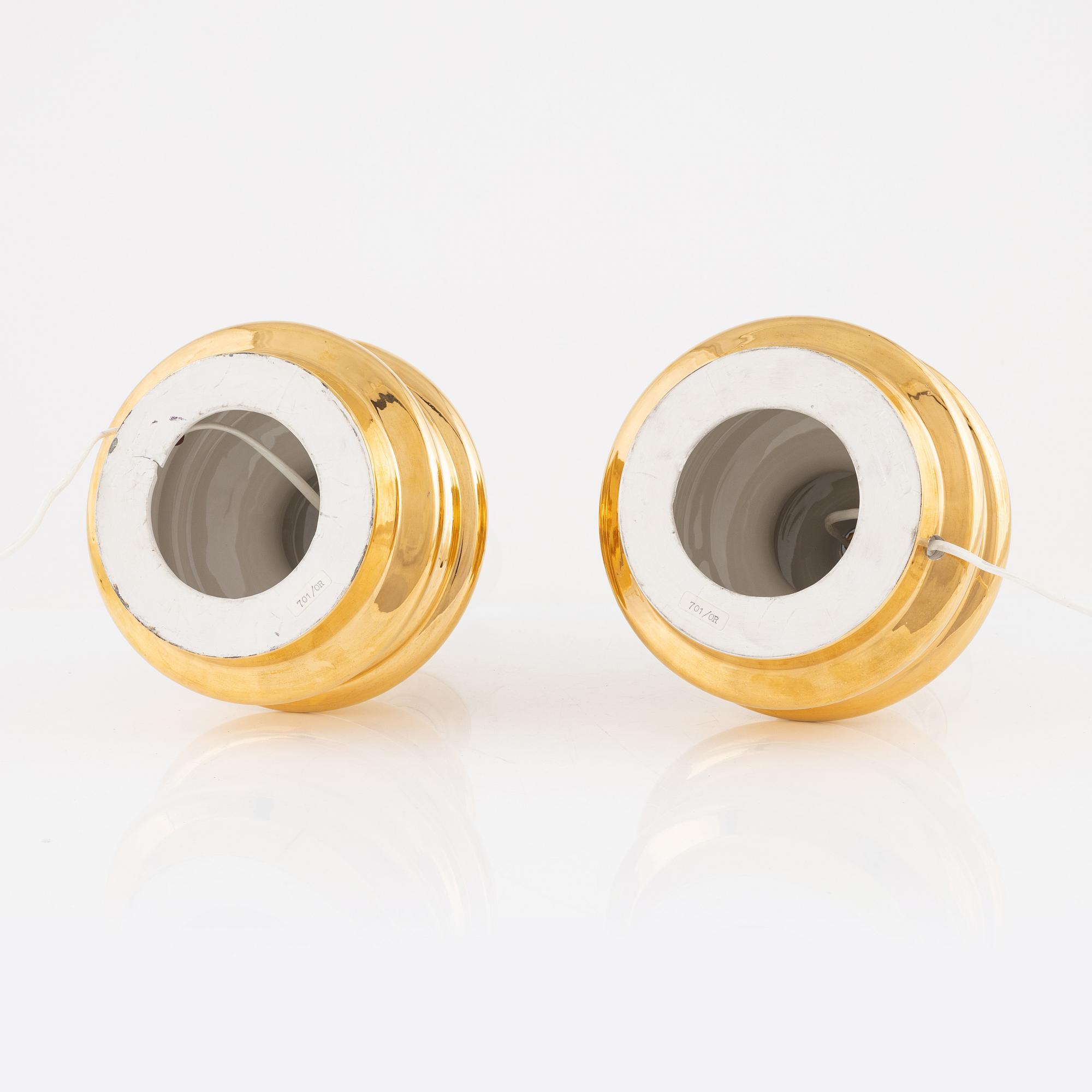 A pair of ceramic table lamp, Italy, second half of the 20th century.