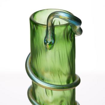 Loetz, a 'Baumstammform mit schlange' Art Nouveau  vase, Klostermühle, Austria ca 1900.