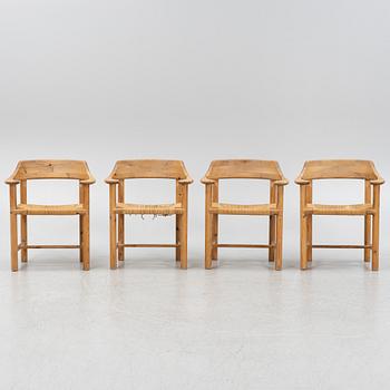 Rainer Daumiller, a set of four pine armchairs, Denmark, 1960s/70s.