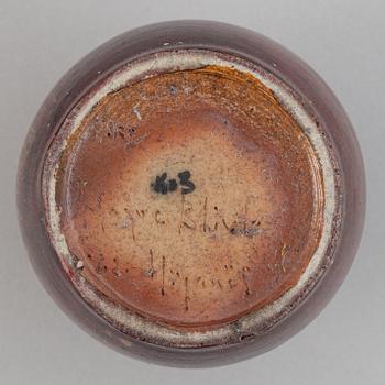 Yngve Blixt, a stoneware vase and a bowl, Höganäs, 1960-tal.