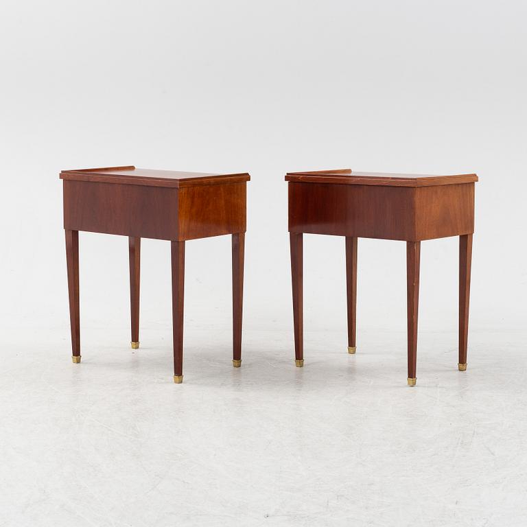 A pair of late Gustavian style mahogany  sidetables, mid 20th Century.