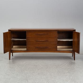A walnut veneered sideboard, second half of the 20th century.