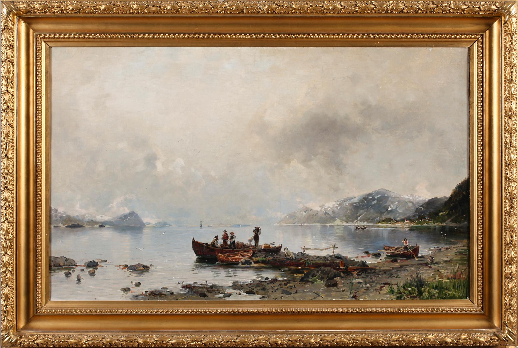 OIDENTIFIERAD KONSTNÄR, olja på duk, osignerad sannolikt Norge, 1800-/1900-tal.
