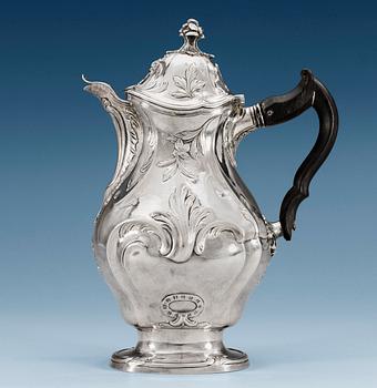 798. A SWEDISH SILVER COFFEE-POT, Makers mark of Sven Örn, Stockholm 1763.