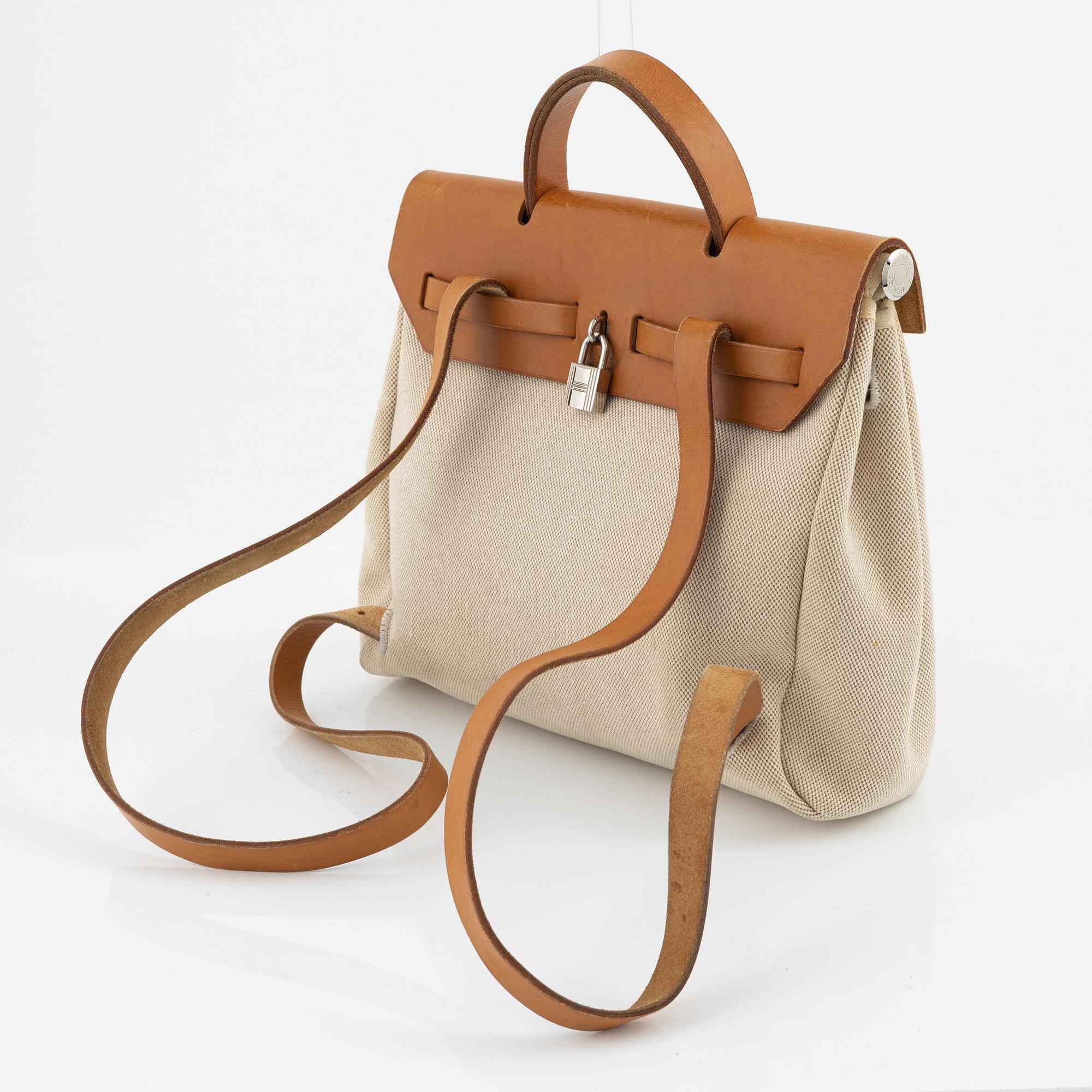 Hermès, a canvas and leather 'Herbag' backpack, 2003.