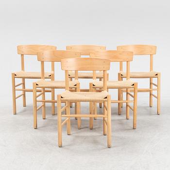 A set of six J 39 beech chairs by Børge Mogensen for Fredericia.