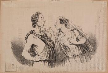 HONORÉ DAUMIER, among others,  lithographs, 9, stamped signature.