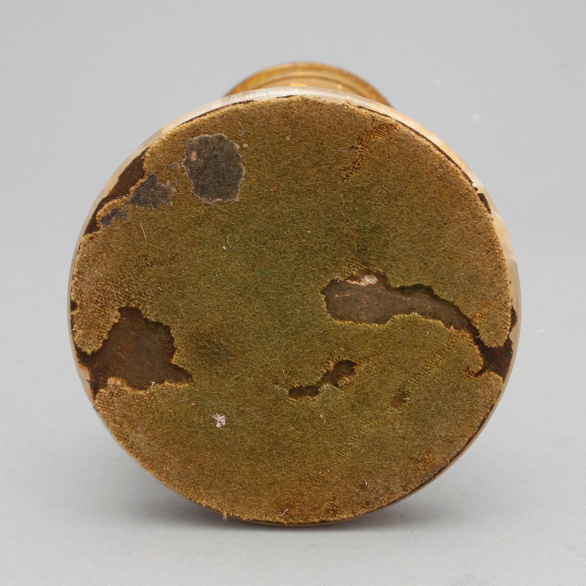 LJUSSTAKE, brons, alabaster, empirestil, sent 1800-tal.