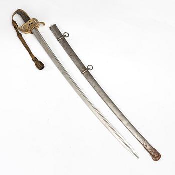 Sabel, svensk, m/1859 för infanteriofficer, med balja.