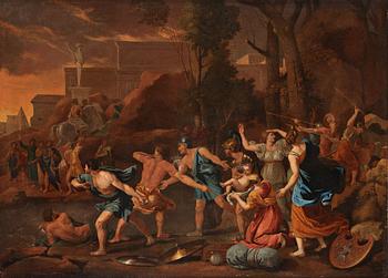 NICOLAS POUSSIN, hans efterföljd. Osignerad. Duk 74 x 98 cm.