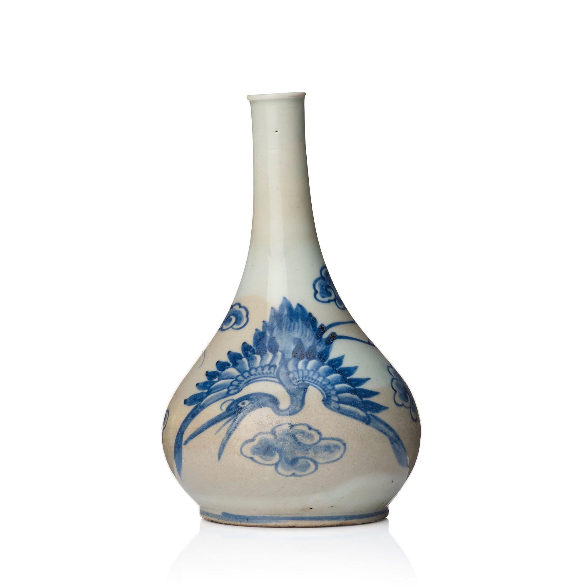A blue and white Korean vase, Joseon (1392–1894).