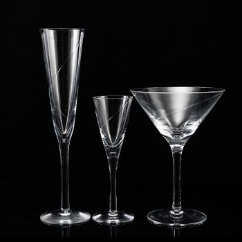 ANNA EHRNER, a 'Line' glass servis, 78 psc, Kosta Boda.