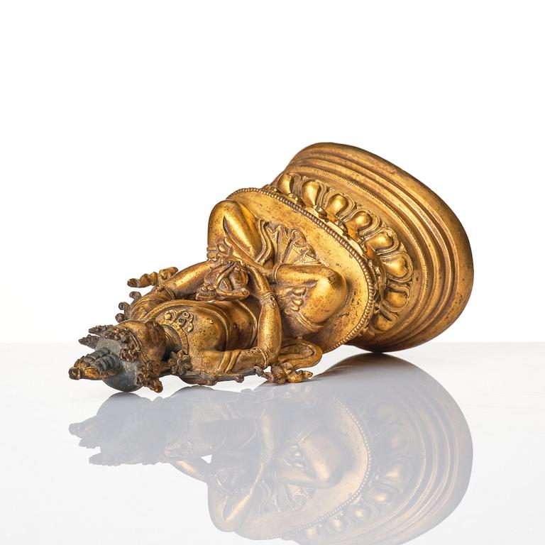A gilt bronze Pala-revival sculpture of Amittayus, 18/19th century, possibly Mongolian.