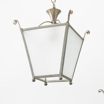 Harald Notini, taklampor, ett par, modell 6401, Arvid Böhlmarks Lampvarufabrik, 1920-30-tal.